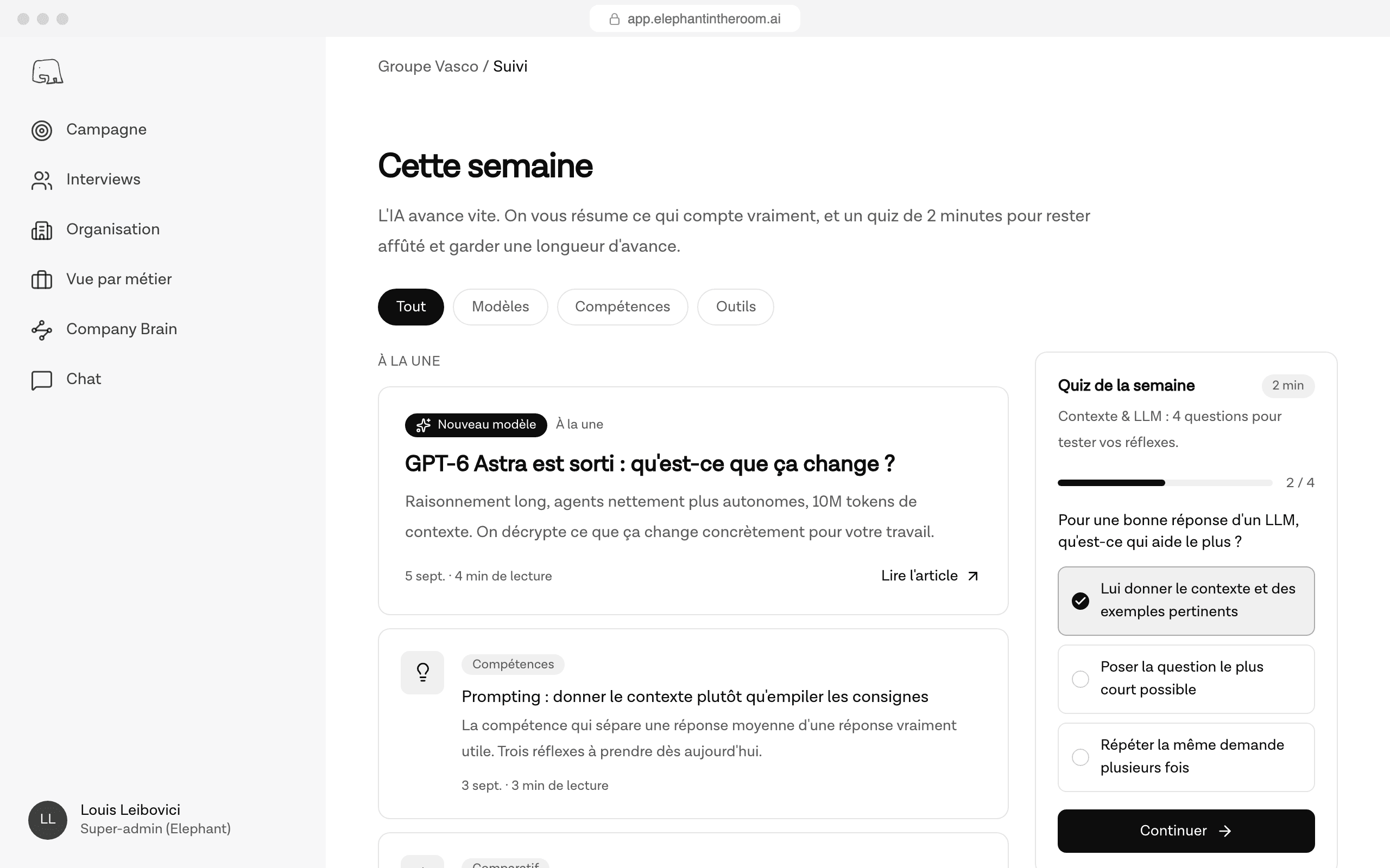 Suivi de la transformation continue : les nouveautés IA livrées ce mois et un quiz court pour vérifier que chaque équipe a suivi